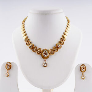 22C Gold Kundan Ethnic Necklace