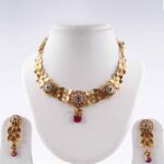 22C GOLD Antique kundan Necklace Set